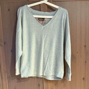 Anthropologie Textured Knit Sweater in Light mint green